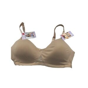 Hanes Wirefree Bra/G521/ ComfortFlex Fit Oh So Light ComfortBand/Large/Beige